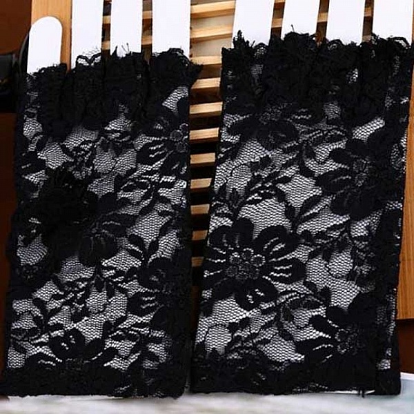 Mitaine Dentelle Noir Mariage N&deg;02