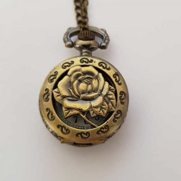 Flower 03 antik bronze Gousset ur med k&aelig;de