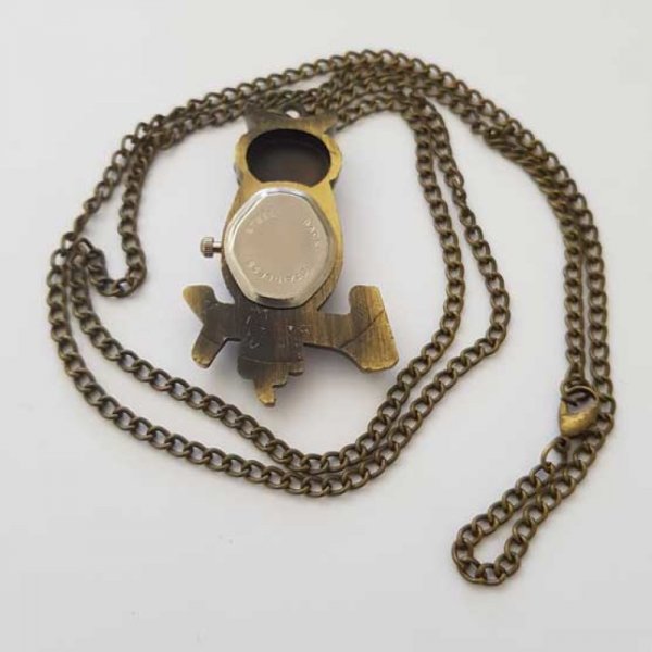 Ur med ugle i antik bronze og k&aelig;de