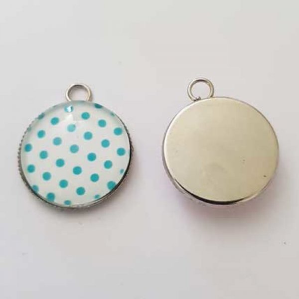 Pendentif Cabochon 20 mm en Verre Fantaisie N&deg;02