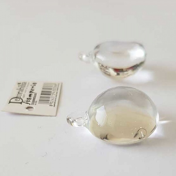 Pendentif N&deg;002 Demi Boule En Verre Transparent Stamperia