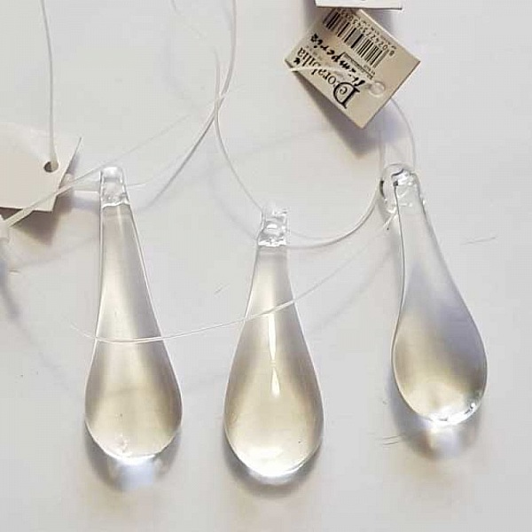 Pendentif N&deg;005 Goutte En Verre Transparent Stamperia