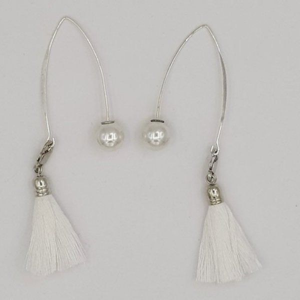 Perle med 1 trykhul 10 mm hvid