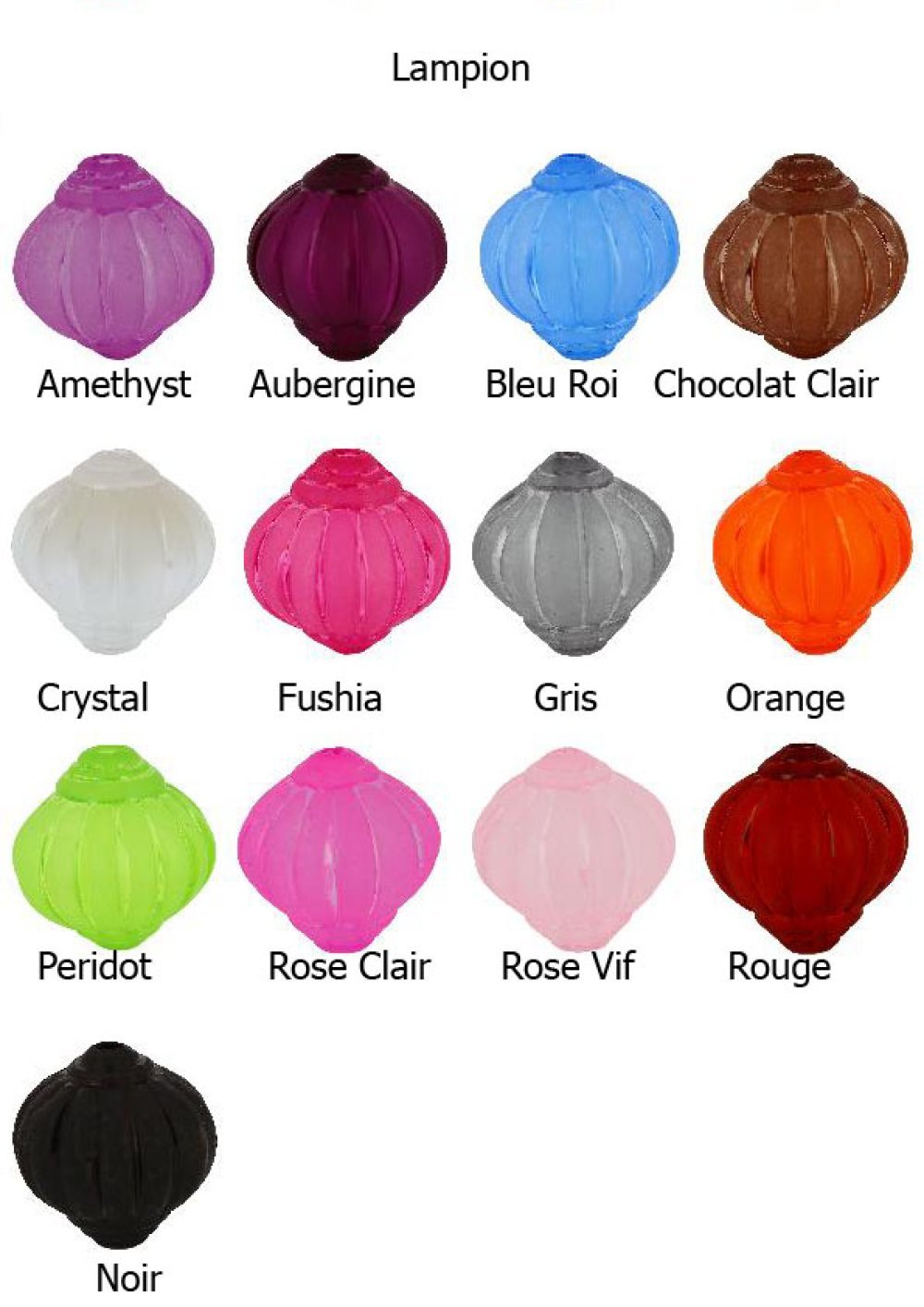 Perle Lucite Lampion form Striated lyser&oslash;d