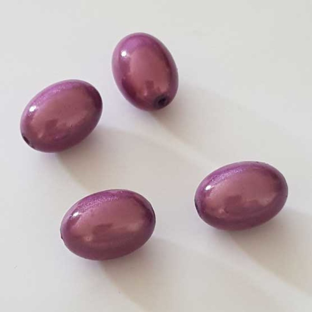 Perle Magique Ovale Mauve Foncé 19 mm