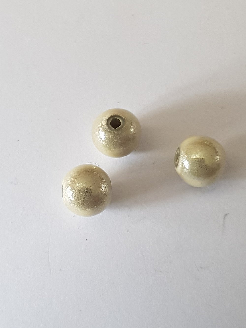 Perle Magique Ronde 10 mm Cr&egrave;me x 10