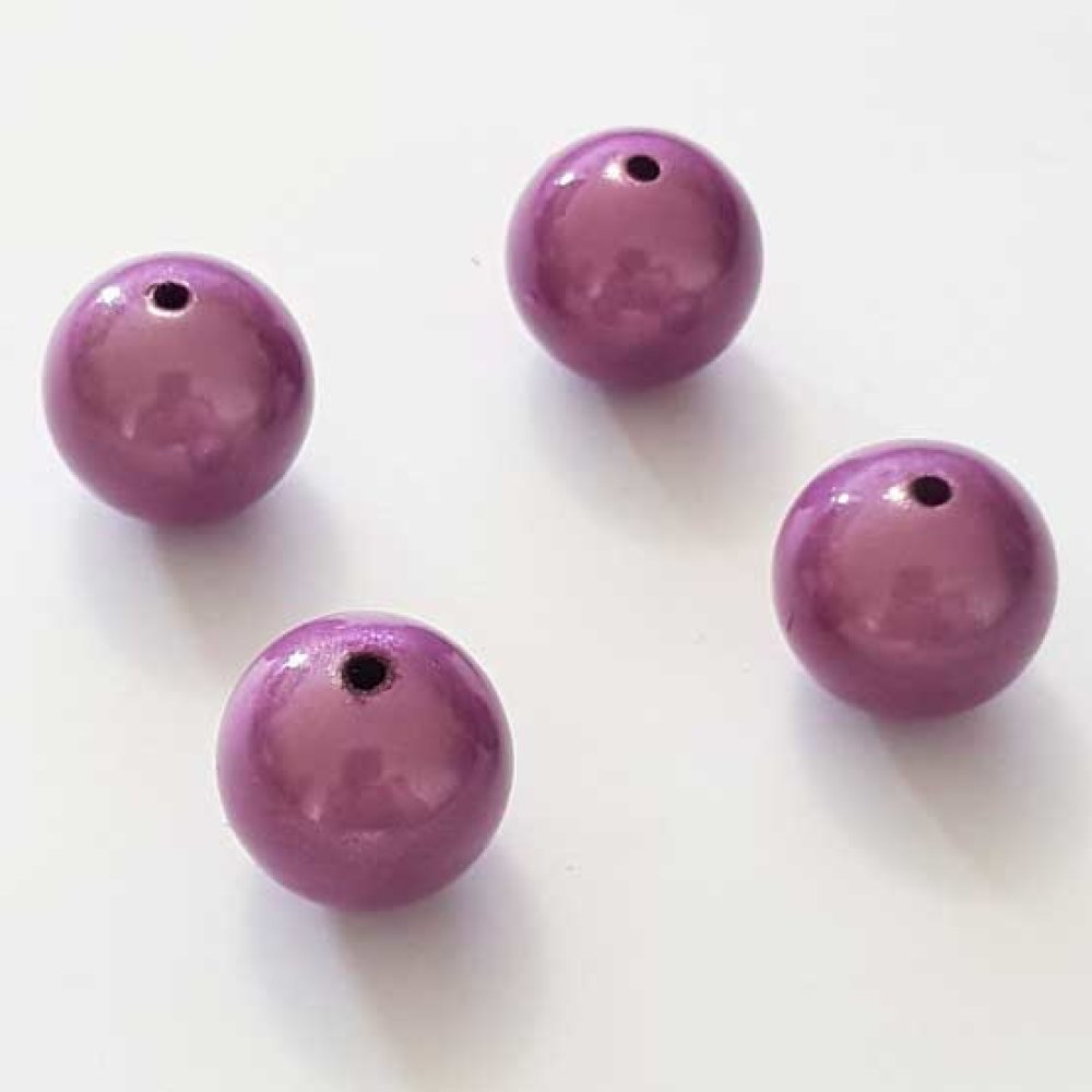 Perle Magique Ronde Mauve Foncé 18 mm