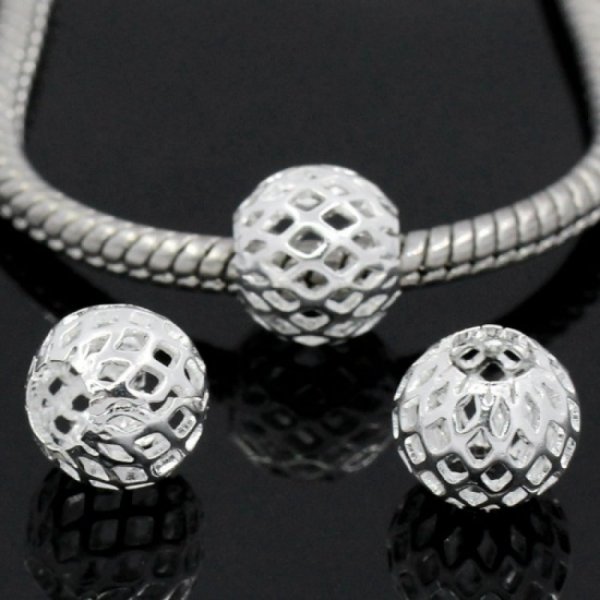 Perle N&deg;0175 compatible Europ&eacute;en Argent