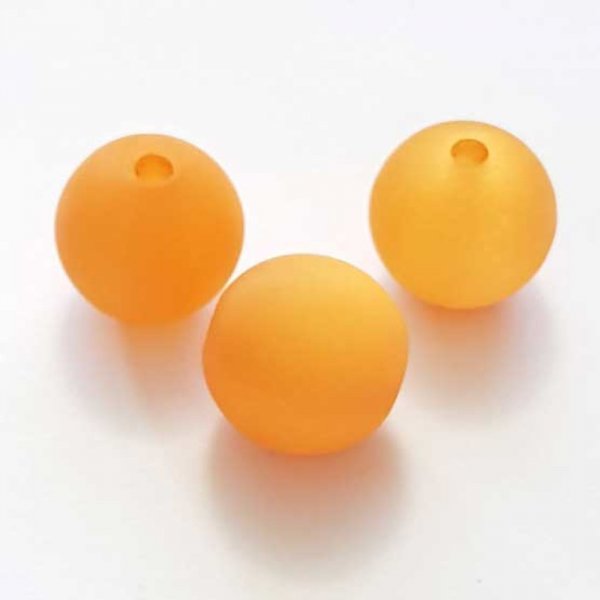 Perle Polaris Mat Ronde 18 mm Orange 01 x 1 Pi&egrave;ce