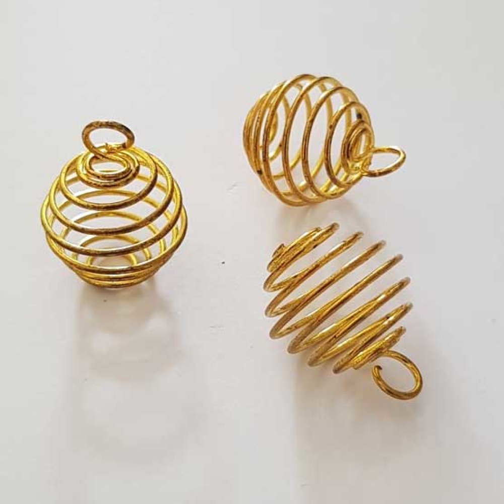 Perle Spiral Spring Cage 19 mm Guld N°08