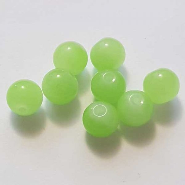 Perle Verre Ronde 10 mm vert 02 x 1 Pi&egrave;ce