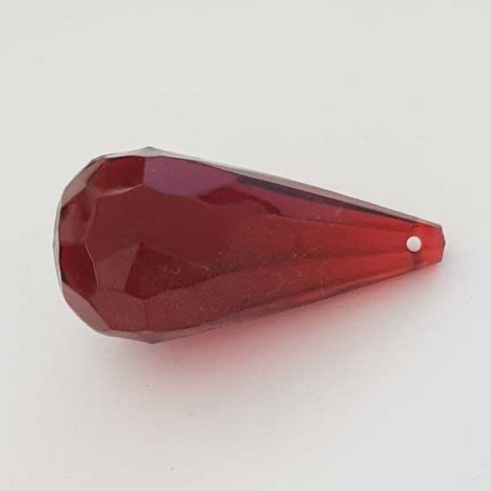 Perle acrylique Diamant transparent 51 x 26 mm Goutte Bordeaux