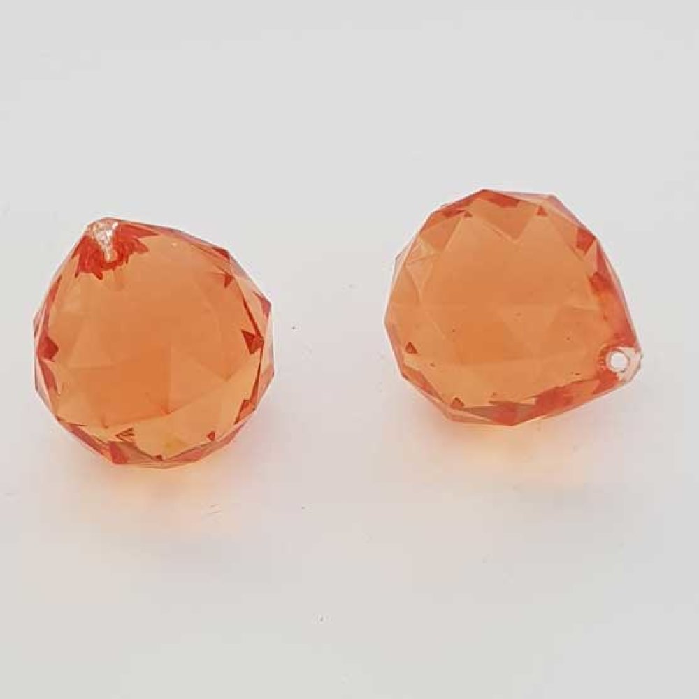 Perle acrylique Diamant transparent 30 x 31 mm Orange