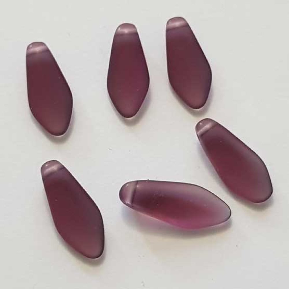 Perle en Verre Goutte D'Eau Violet 01 17 mm