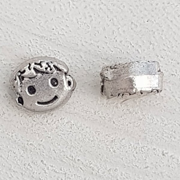 Metal perle Boy 3D s&oslash;lv N&deg;03