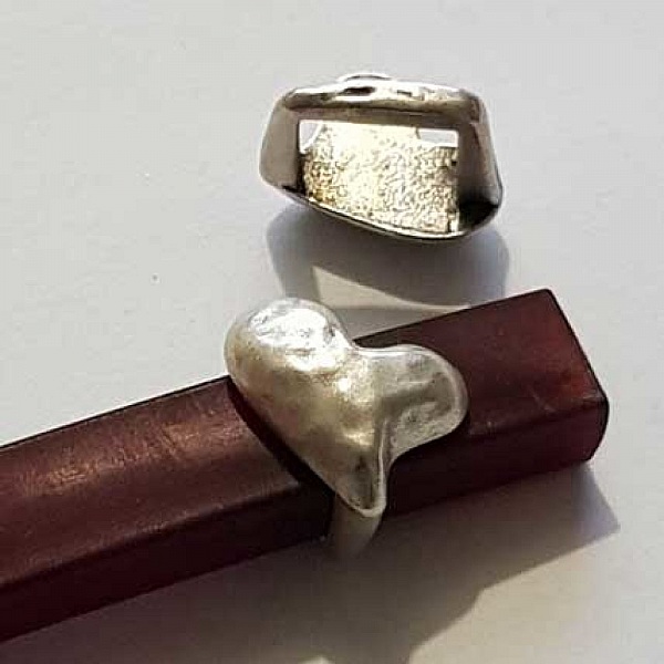 Perle passant coeur pour cuir &eacute;pais r&eacute;galiz 10 mm Argent N&deg;01