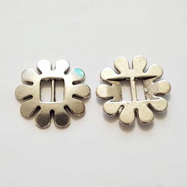 Perle passant rectangle pour cuir 06 mm Argent N&deg;15