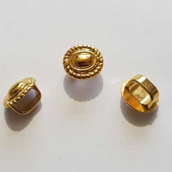 Perle passant tube Dor&eacute; N&deg;27 en Zamac.