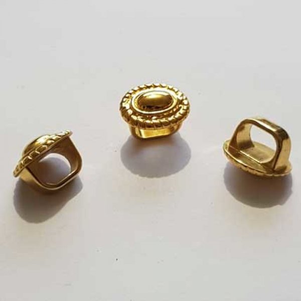 Perle passant tube Dor&eacute; N&deg;27 en Zamac.