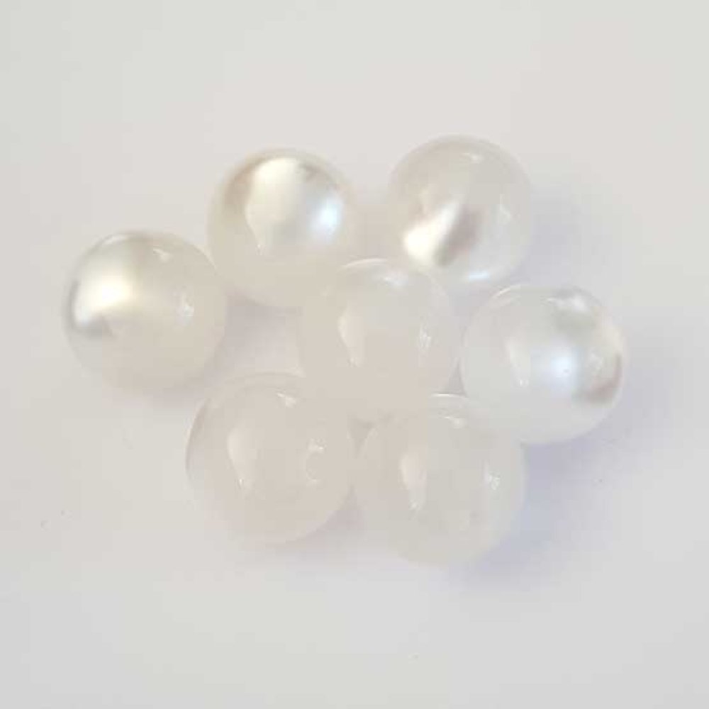 Perle ronde en plastique effet nacré blanc 14 mm