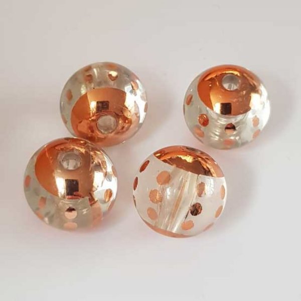 Perle ronde plastique fantaisie saumon 18 mm N&deg;06