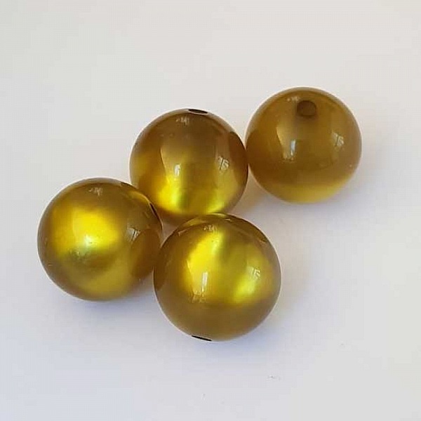 Perle ronde plastique brillante vert 16 mm N&deg;001