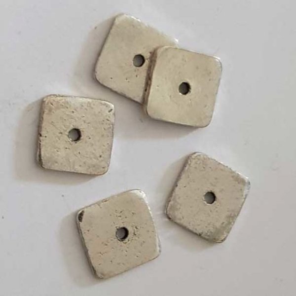 Perle rondelle plate anneau intercalaire en m&eacute;tal argent&eacute; 011 Argent