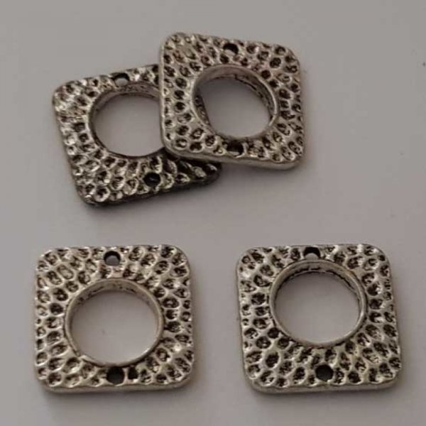 Perle rondelle plate anneau intercalaire en m&eacute;tal argent&eacute; 029 Argent