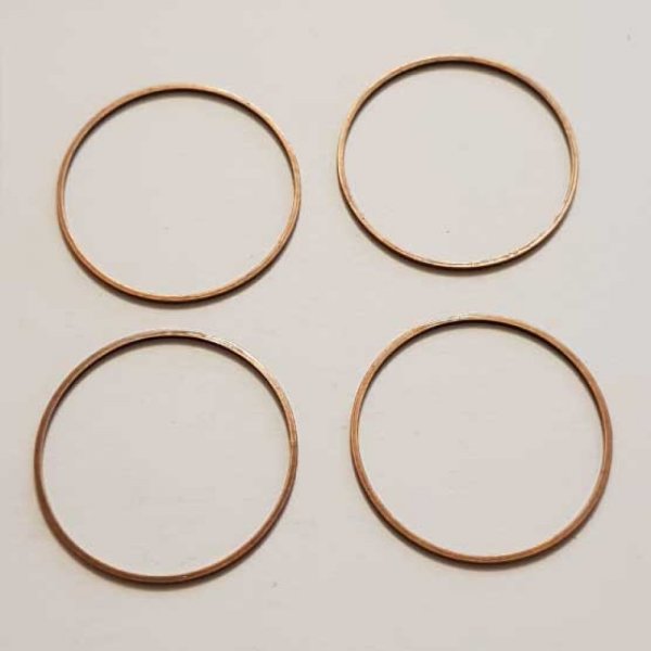 Perle rondelle plate anneau intercalaire m&eacute;tal argent&eacute; 058 Cuivre