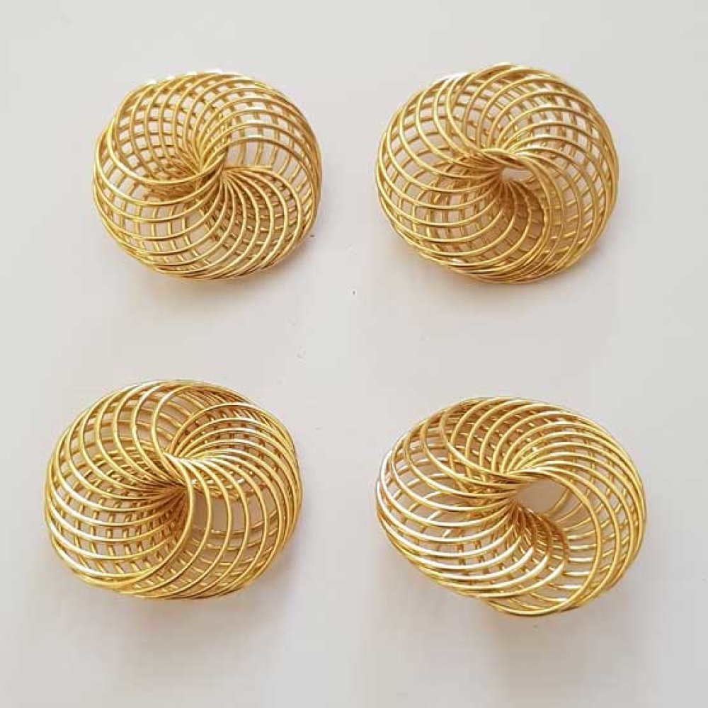 Blomst spiral perle 30 mm guld N°04