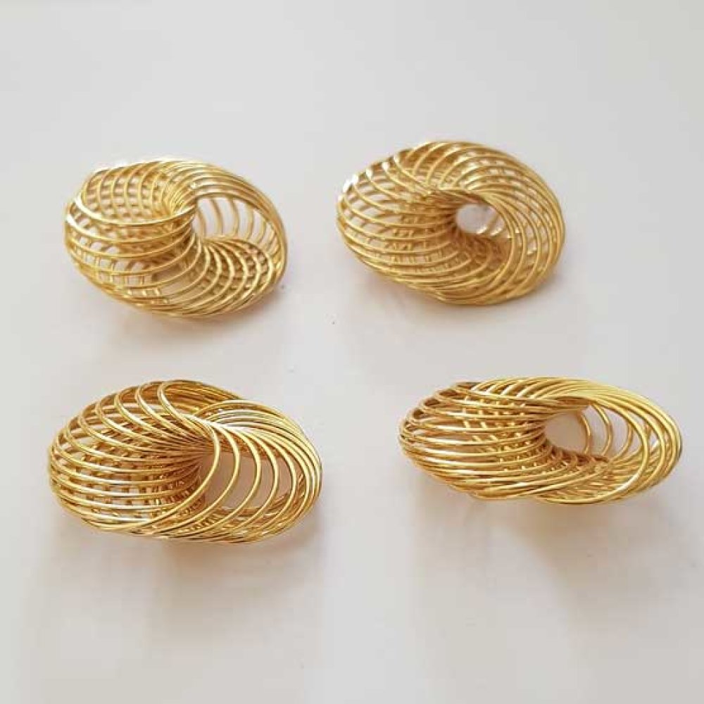 Blomst spiral perle 30 mm guld N°04