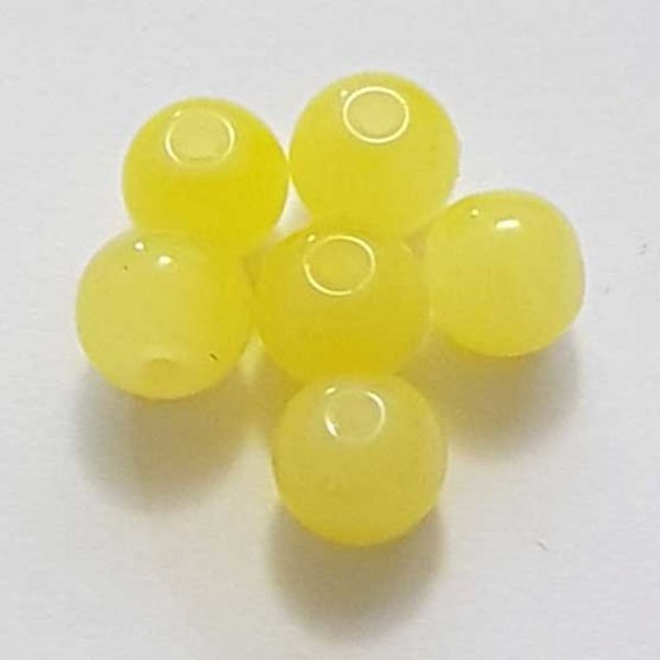 Perles Verres Rondes 08 mm Jaune 01 x 5 Pi&egrave;ces