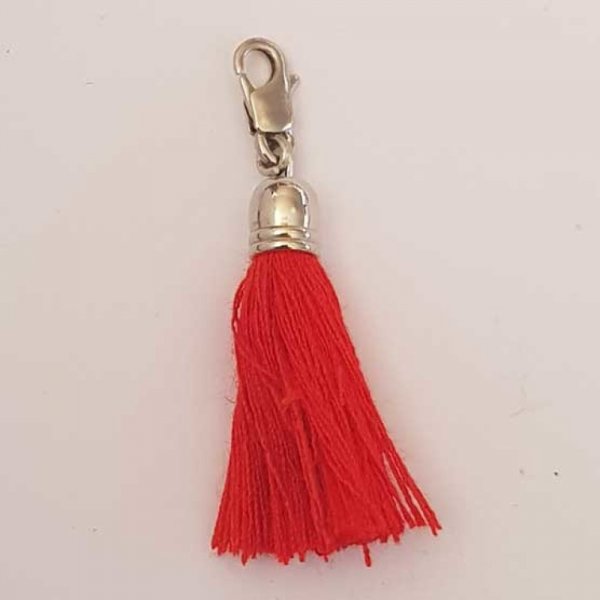 Pompon Mousqueton 45 mm Rouge Fonc&eacute;