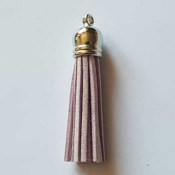 Pompon su&eacute;dine uni 60 mm N&deg;34 Mauve