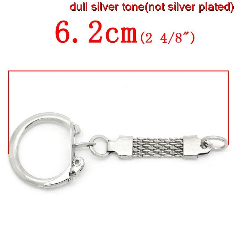 Sølv metal nøglering 6,2 cm