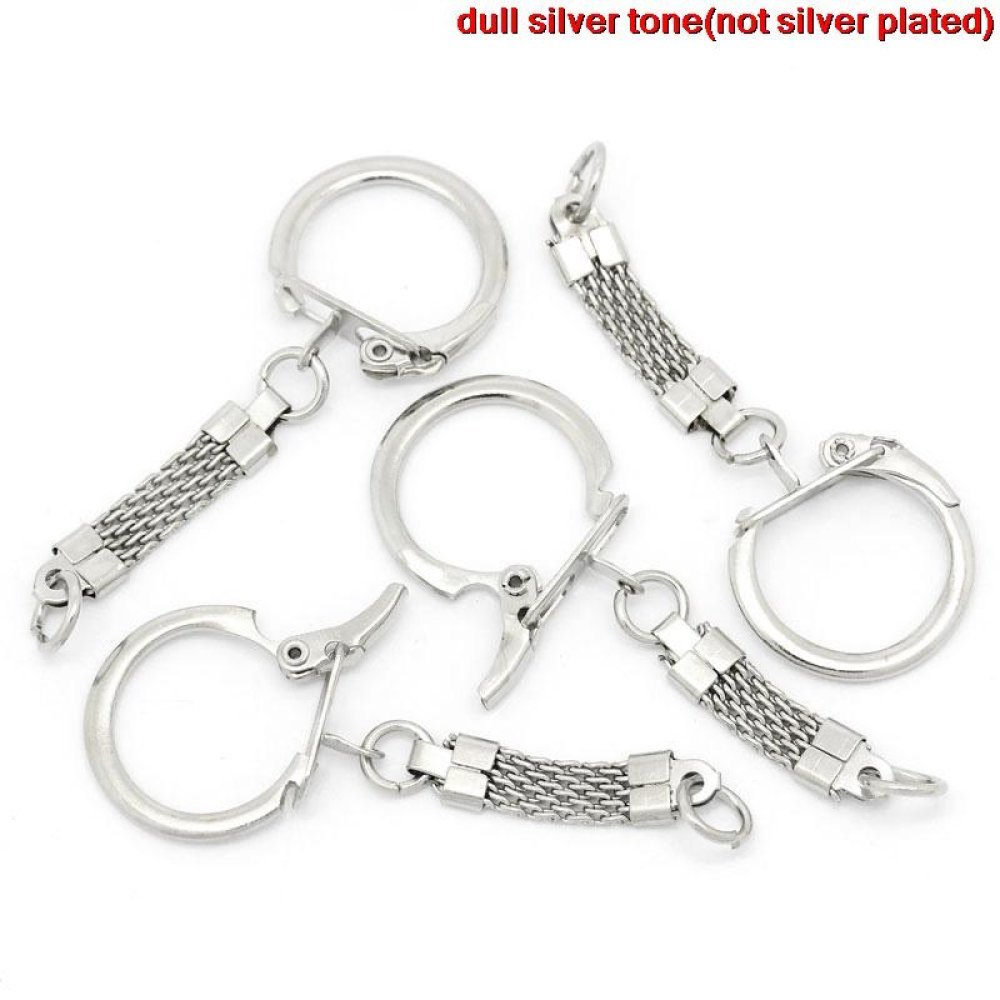 Sølv metal nøglering 6,2 cm