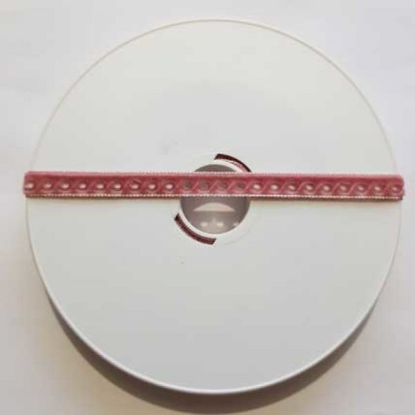 Ruban Velours Ajour&eacute; 09 mm Vieux Rose