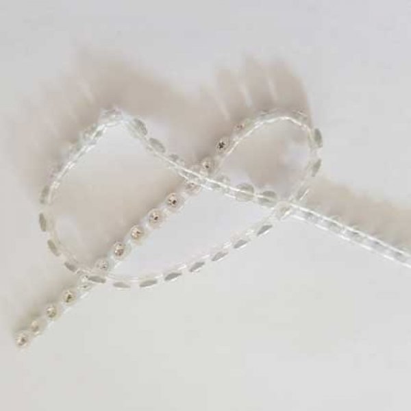 Ruban de strass en cristal de 4 mm au m&egrave;tre Blanc