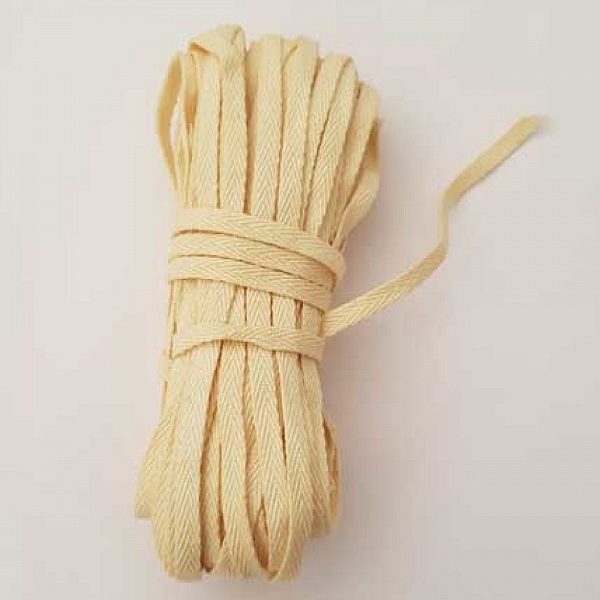 Rubans serg&eacute; coton &eacute;cru 5 mm X 6.50 M&egrave;tres
