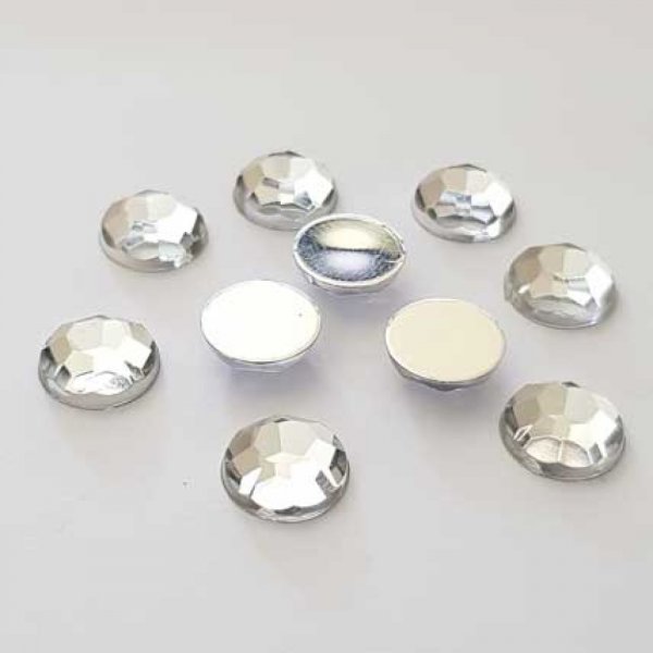 Strass rond argent 10 mm par 10 pi&egrave;ces