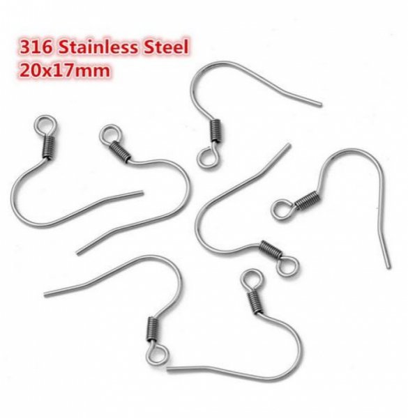 &Oslash;reringeholder Rustfrit st&aring;l krog N&deg;08 x 5 par