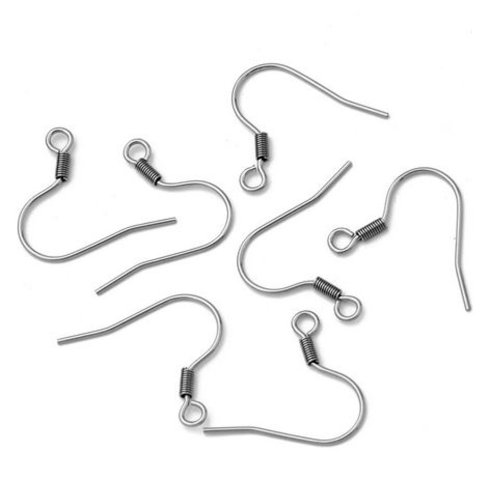 Øreringeholder Rustfrit stål krog N°08 x 5 par