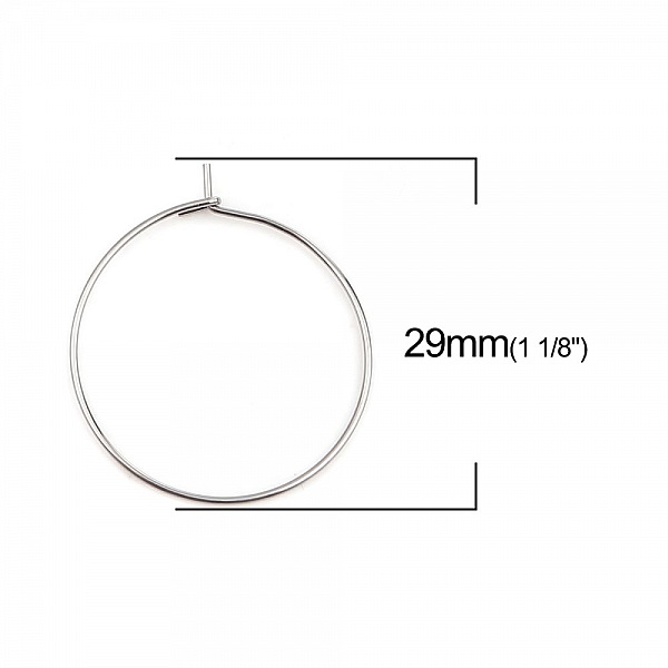 Creole &oslash;reringeholder i rustfrit st&aring;l s&oslash;lv N&deg;03-25 mm x 5 par