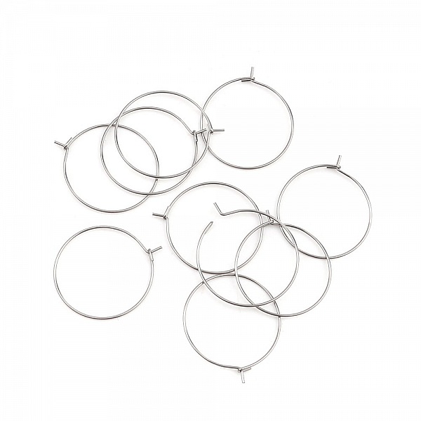 S&oslash;lv Creole &oslash;reringeholder i rustfrit st&aring;l N&deg;03-30 mm x 5 par