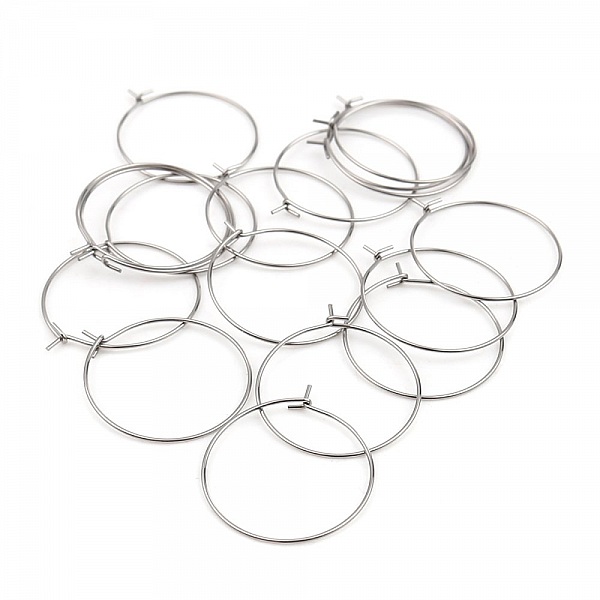 S&oslash;lv Creole &oslash;reringeholder i rustfrit st&aring;l N&deg;03-30 mm x 5 par