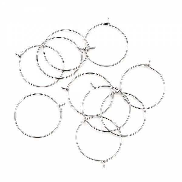 Creole &oslash;reringeholder i rustfrit st&aring;l s&oslash;lv N&deg;03-35 mm x 5 par