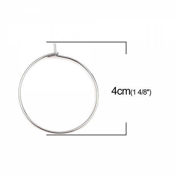 Creole &oslash;reringeholder i rustfrit st&aring;l s&oslash;lv N&deg;03-35 mm x 5 par