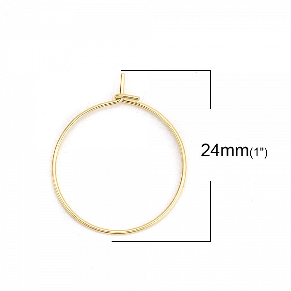 Forgyldt rustfrit st&aring;l Creole &oslash;reringeholder N&deg;03-20 mm x 5 par