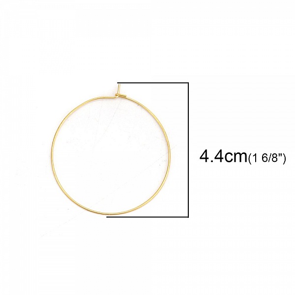 Guldbelagt rustfrit st&aring;l Creole &oslash;reringeholder N&deg;03-40 mm x 5 par