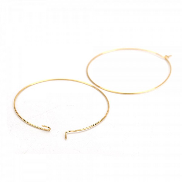 Guldbelagt rustfrit st&aring;l Creole &oslash;reringeholder N&deg;03-40 mm x 5 par